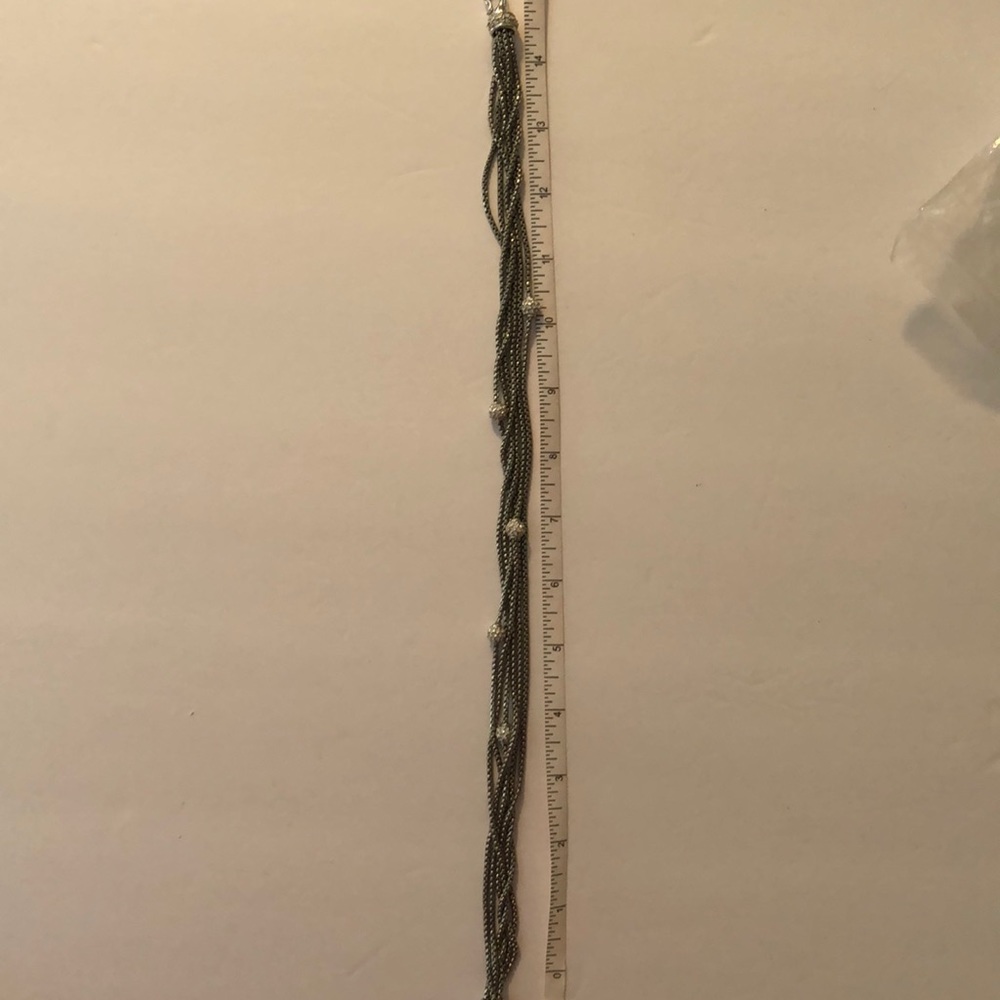Silver tone and crystal necklace